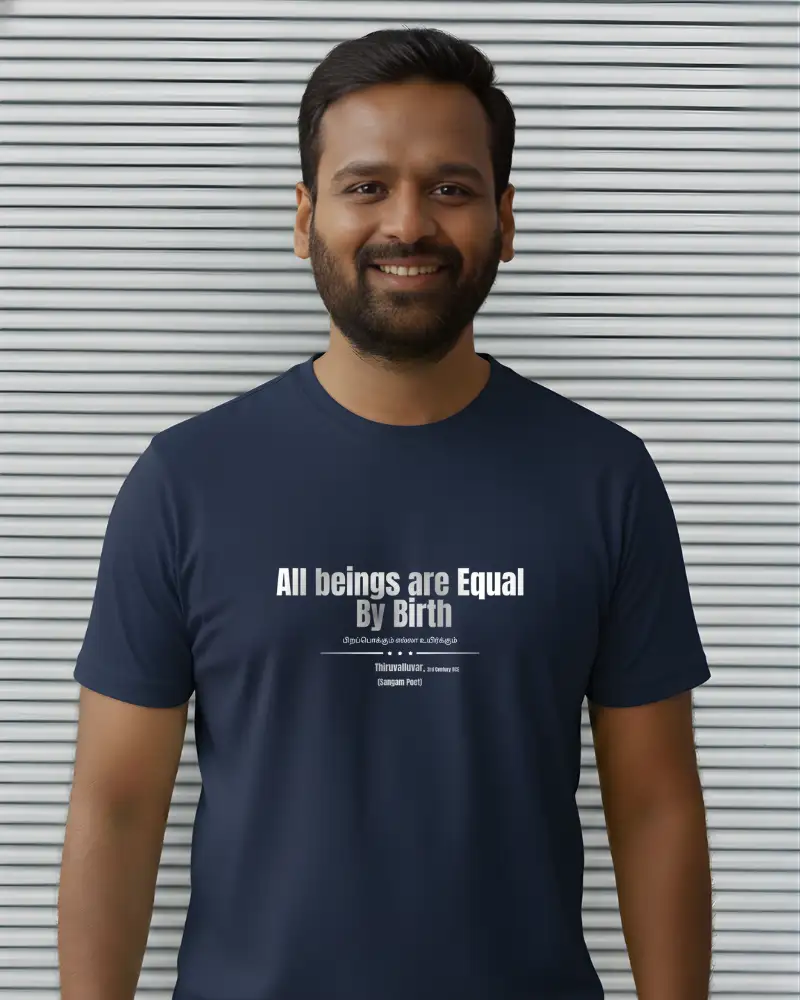 All Beings Are Equal By Birth -Shirt – Navy-Blue